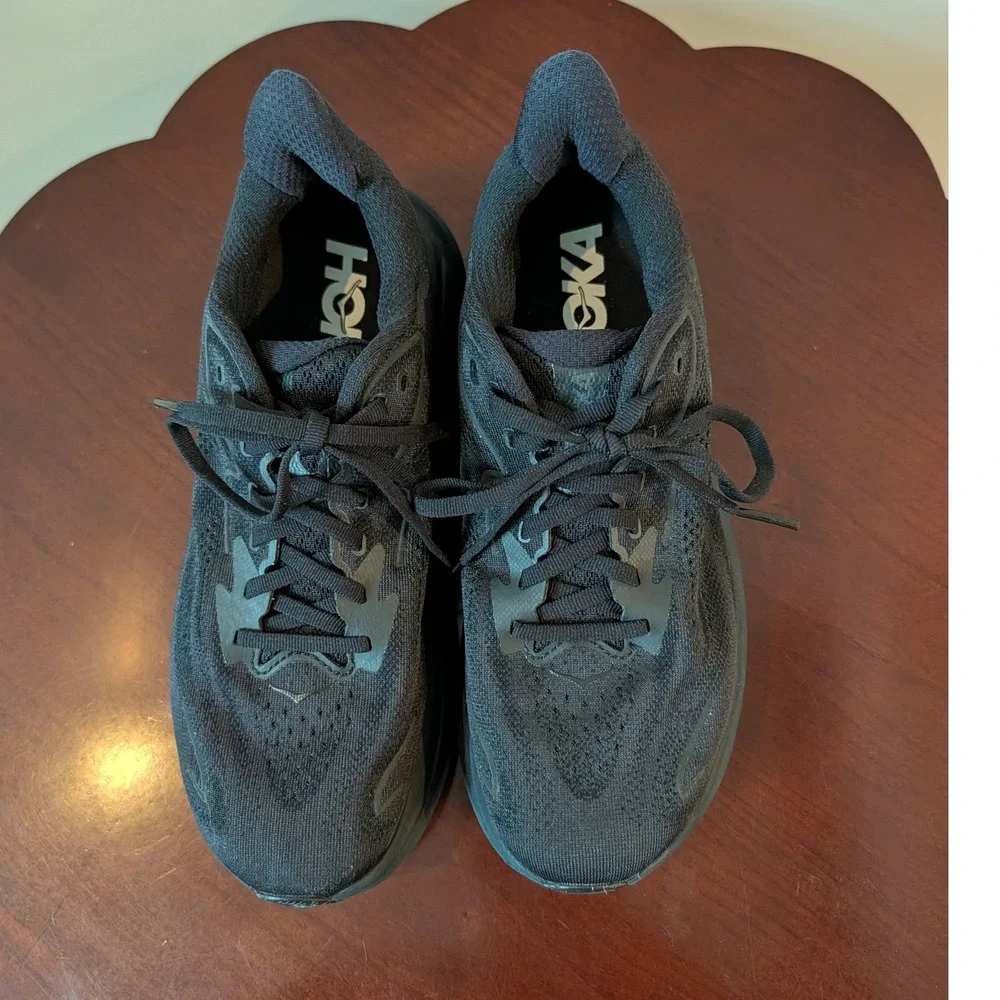 Hoka Clifton 10 Triple Black Mens Running Shoes 1162030 Size 7.5 D